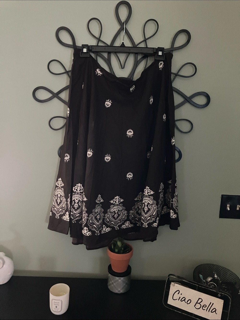 Magic Black Skirt with White Ornate Border